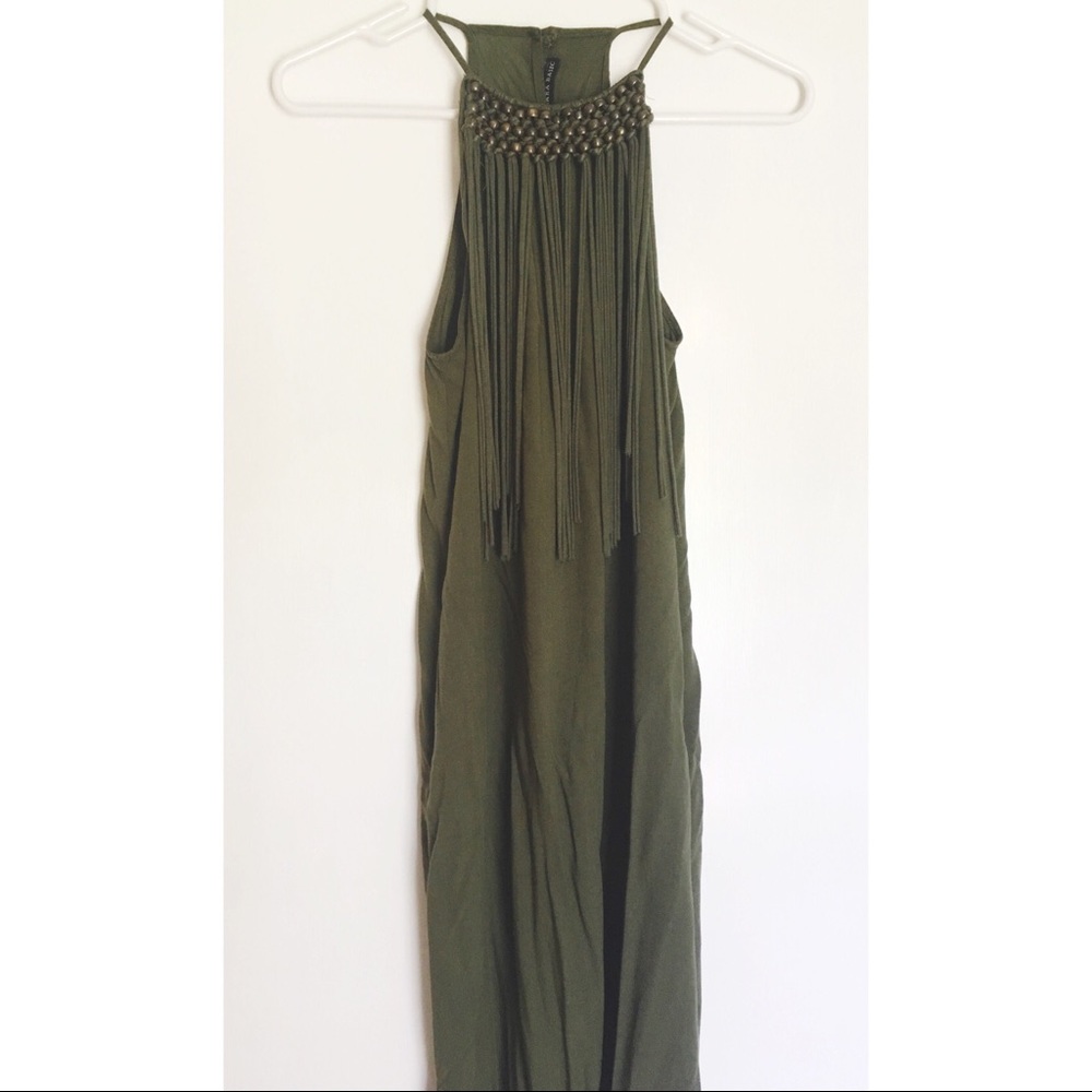 ZARA Fringe Maxi Dress